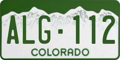 CO license plate ALG112