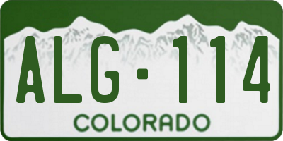 CO license plate ALG114