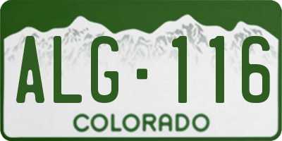 CO license plate ALG116