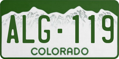 CO license plate ALG119