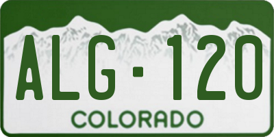 CO license plate ALG120