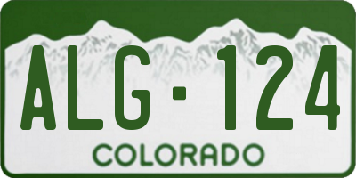 CO license plate ALG124