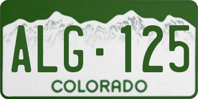 CO license plate ALG125