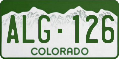 CO license plate ALG126