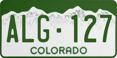 CO license plate ALG127