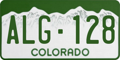 CO license plate ALG128