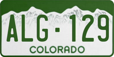 CO license plate ALG129
