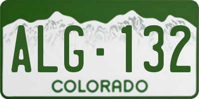 CO license plate ALG132