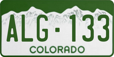 CO license plate ALG133