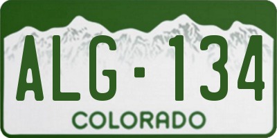 CO license plate ALG134