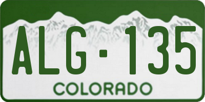 CO license plate ALG135