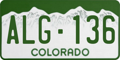CO license plate ALG136