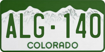 CO license plate ALG140