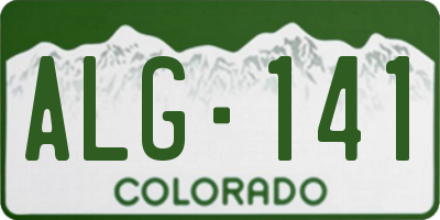 CO license plate ALG141