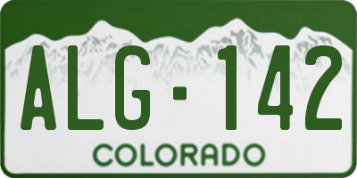 CO license plate ALG142