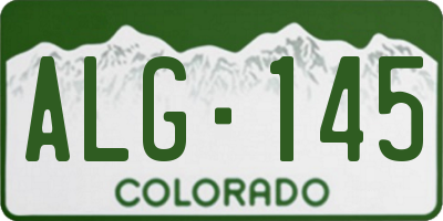 CO license plate ALG145