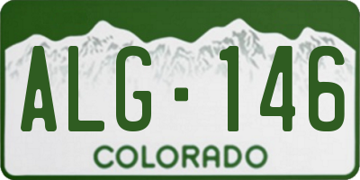 CO license plate ALG146