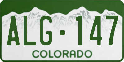 CO license plate ALG147