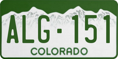 CO license plate ALG151