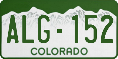 CO license plate ALG152