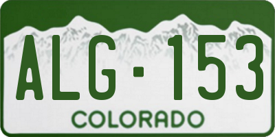 CO license plate ALG153