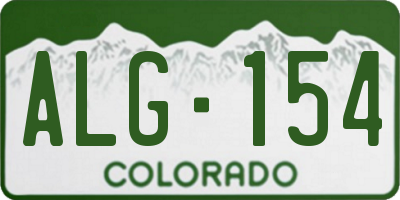 CO license plate ALG154