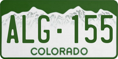 CO license plate ALG155