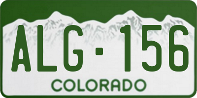 CO license plate ALG156