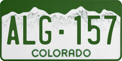 CO license plate ALG157
