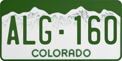 CO license plate ALG160