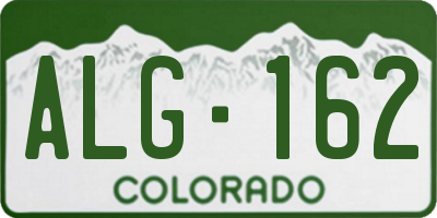 CO license plate ALG162