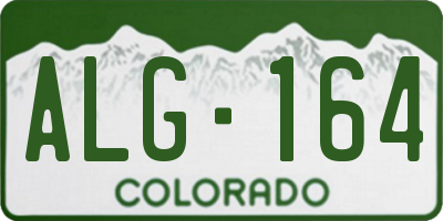 CO license plate ALG164