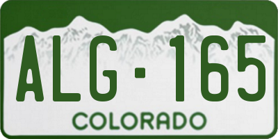 CO license plate ALG165