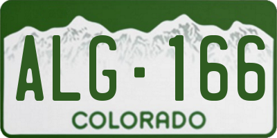 CO license plate ALG166