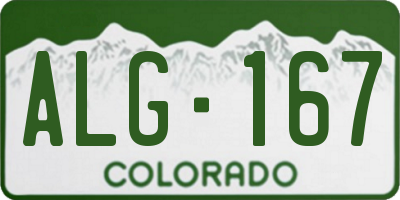 CO license plate ALG167
