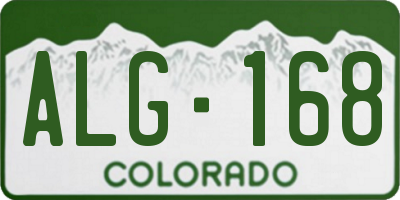 CO license plate ALG168