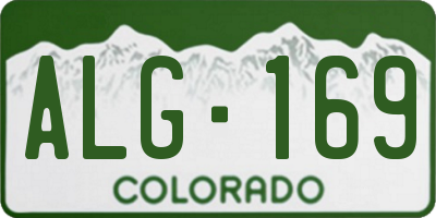 CO license plate ALG169