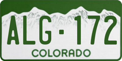 CO license plate ALG172