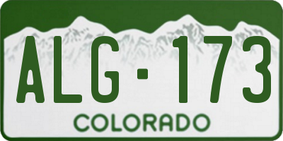 CO license plate ALG173