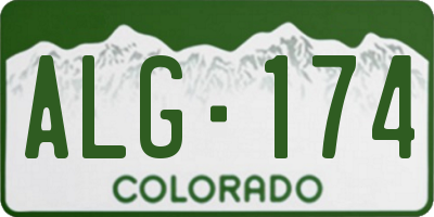 CO license plate ALG174