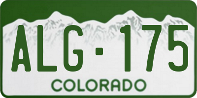 CO license plate ALG175
