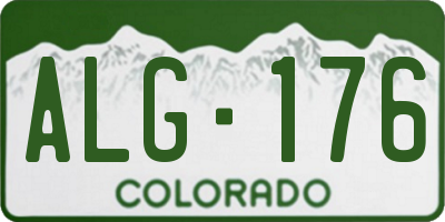 CO license plate ALG176