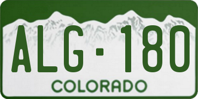 CO license plate ALG180