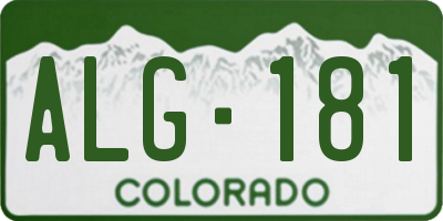 CO license plate ALG181