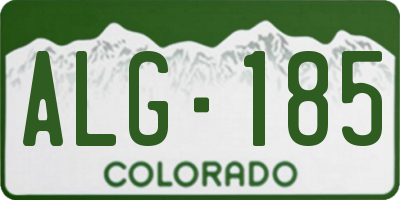 CO license plate ALG185