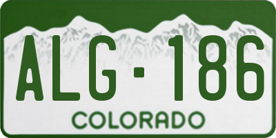 CO license plate ALG186