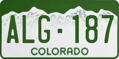 CO license plate ALG187