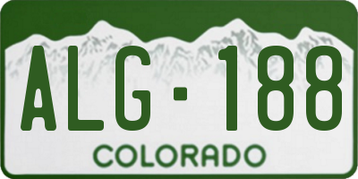 CO license plate ALG188