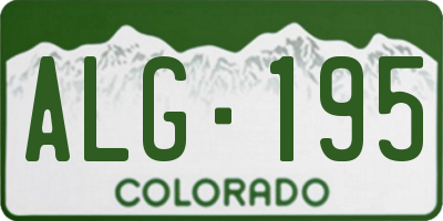 CO license plate ALG195