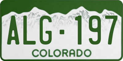 CO license plate ALG197